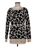 Aqua 100% Cashmere Animal Print Gray Cashmere Pullover Sweater Size S - photo 1