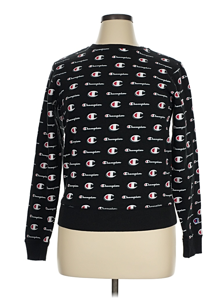 Pre-owned Champion Pullover Sweater In Black