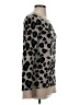 Aqua 100% Cashmere Animal Print Gray Cashmere Pullover Sweater Size S - photo 4