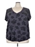Torrid Floral Gray Short Sleeve Top Size 5X Plus (5) - photo 1