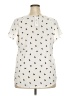 Ann Taylor 100% Polyester Ivory Short Sleeve Blouse Size XXL - photo 2