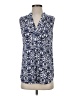 Fun2Fun 100% Rayon Blue Sleeveless Button-Down Shirt Size S (petite) - photo 1