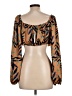 pretty garbage Brown Long Sleeve Blouse Size L - photo 2