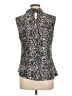 DKNY Silver Sleeveless Blouse Size L - photo 2