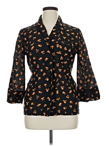 Ganni 3/4 Sleeve Button-Down Shirt (view 1)