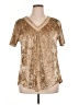 Amaryllis Metallic Gold Short Sleeve Blouse Size XL (estimated) - photo 1