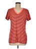 Reebok 100% Polyester Stripes Orange Short Sleeve T-Shirt Size M - photo 1