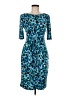 Connected Apparel Print Blue Cocktail Dress Size 6 - photo 1