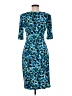 Connected Apparel Print Blue Cocktail Dress Size 6 - photo 2