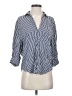 Zara Stripes Blue 3/4 Sleeve Button-Down Shirt Size S - photo 1