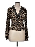 Shein Animal Print Brown Long Sleeve Blouse Size 8 - 10 - photo 1