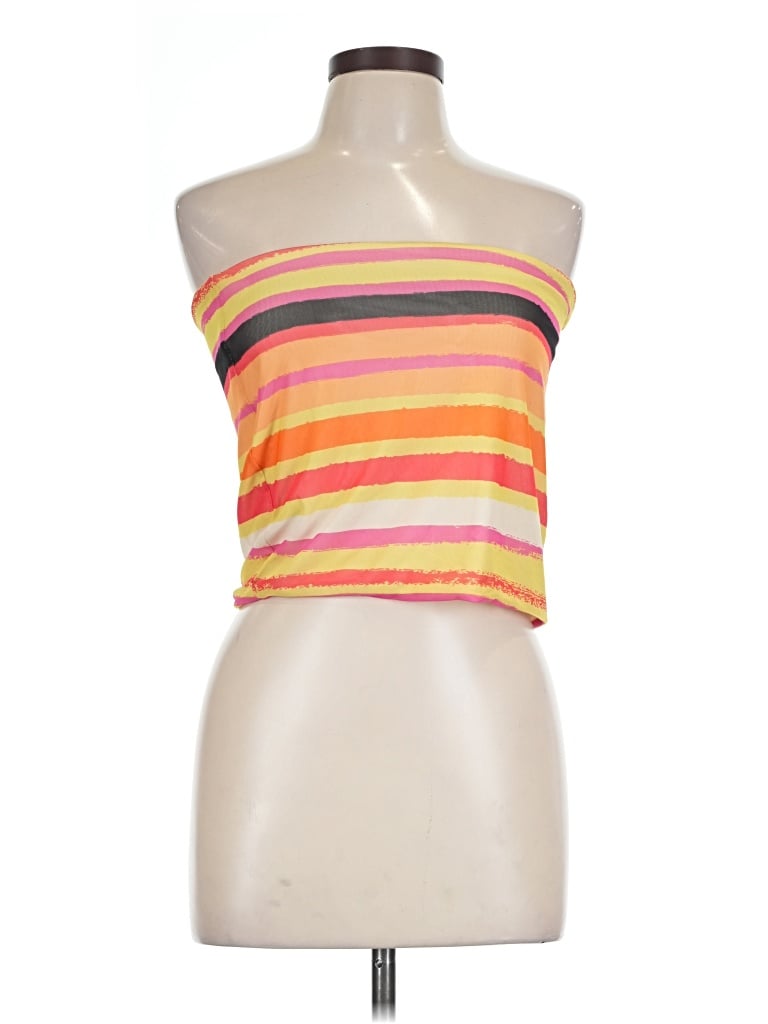 Pre-owned Tiger Mist Tube Top Orange Strapless Neckline Tops