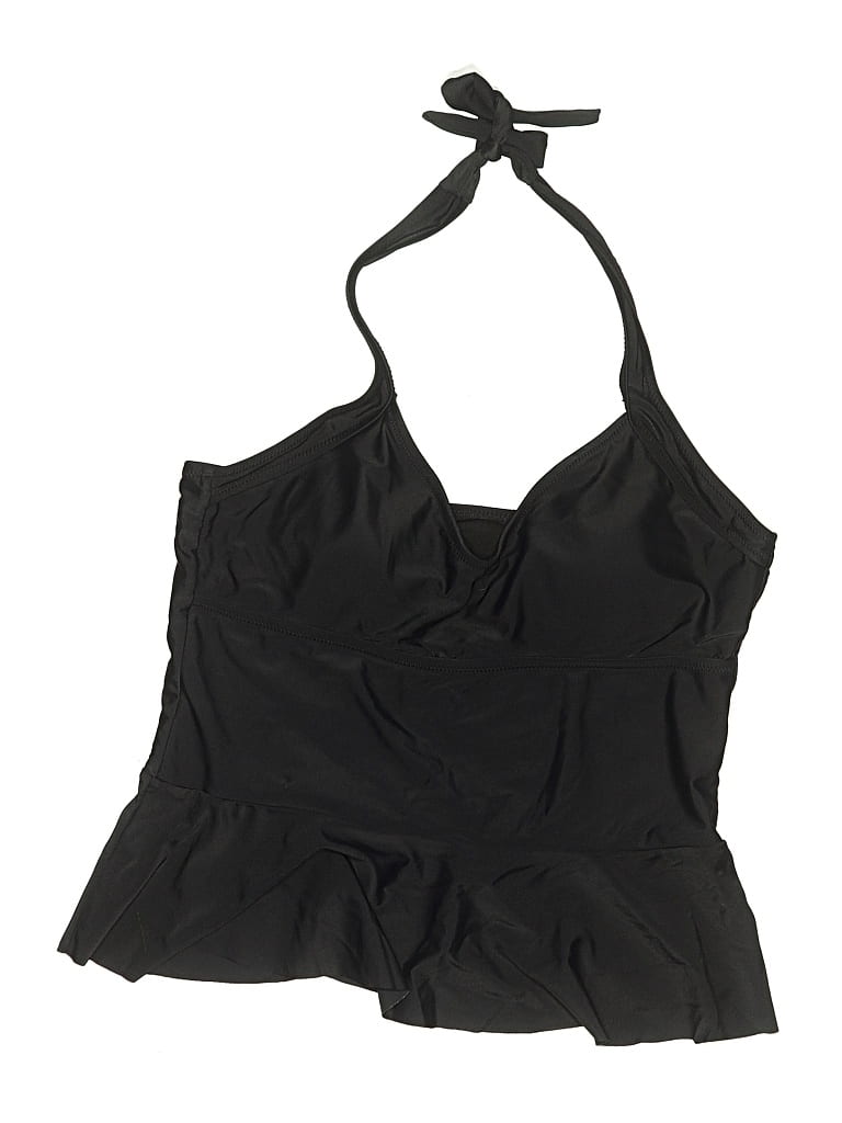 Pre-owned Beachsissi Swimsuit Top Black Solid Pattern Swimwear