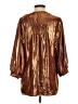 By Anthropologie 100% Polyester Metallic Orange Brown 3/4 Sleeve Blouse Size S - photo 2
