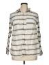 Lane Bryant Stripes Gray Long Sleeve Button-Down Shirt Size 14 - 16 Plus - photo 1