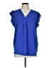 Cynthia Steffe Blue Short Sleeve Blouse Size M - photo 1