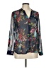 Kut from the Kloth 100% Polyester Floral Blue Long Sleeve Blouse Size M (petite) - photo 1