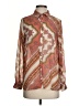 Timing 100% Polyester Print Orange Long Sleeve Blouse Size S - photo 1