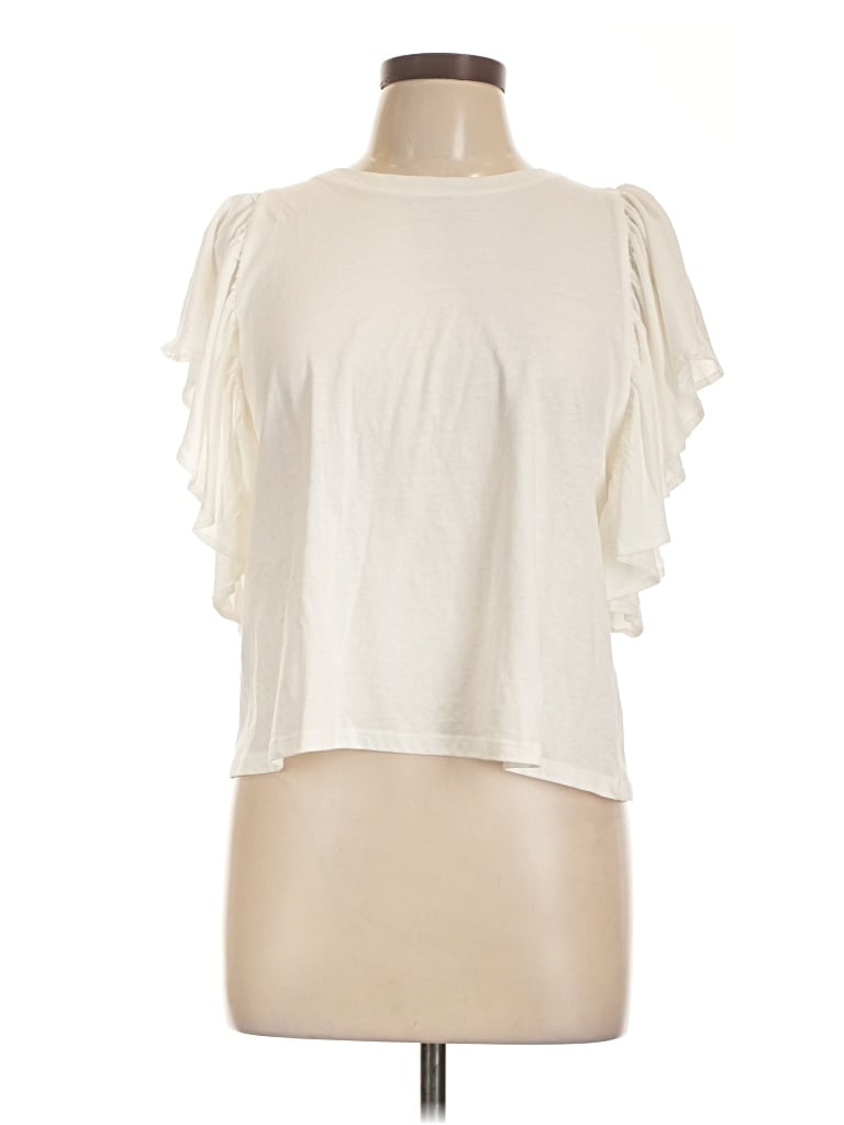 Pre-owned Zara Short Sleeve T-shirt In Ivory