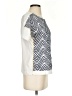 J.Crew 100% Cotton Chevron-herringbone Silver Short Sleeve Blouse Size XS - photo 4
