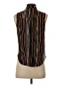 Verty Stripes Black Sleeveless Button-Down Shirt Size S - photo 2