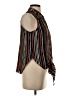 Verty Stripes Black Sleeveless Button-Down Shirt Size S - photo 4