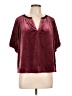 Gap Burgundy Short Sleeve Blouse Size L - photo 1