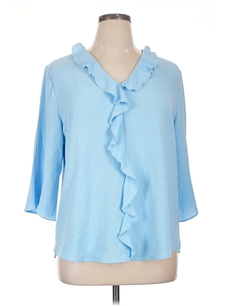 Pre-owned Blooming Jelly 3/4 Sleeve Blouse In Blue