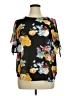 Jeans By Buffalo 100% Polyester Black Short Sleeve Blouse Size XL - photo 1