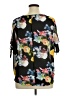 Jeans By Buffalo 100% Polyester Black Short Sleeve Blouse Size XL - photo 2