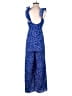 Main Strip 100% Polyester Polka Dots Blue Jumpsuit Size M - photo 2