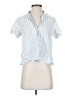 Everlane 100% Linen Stripes Blue Short Sleeve Blouse Size 00 - photo 1