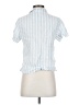 Everlane 100% Linen Stripes Blue Short Sleeve Blouse Size 00 - photo 2