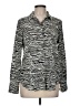 H&M 100% Polyester Animal Print Silver Long Sleeve Blouse Size 6 - photo 1