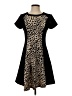 Studio One Animal Print Black Casual Dress Size 4 - photo 1