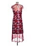 Saint + Sofia Print Burgundy Cocktail Dress Size 10 - photo 2