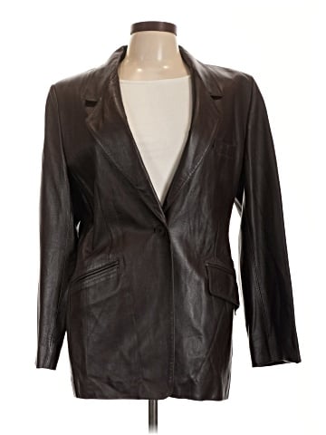 Linda Allard Ellen Tracy Leather Jacket (view 1)