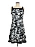 Chaps Print Black Cocktail Dress Size M - photo 1