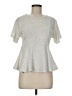 Lily White Silver Short Sleeve Top Size M - photo 1