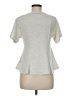 Lily White Silver Short Sleeve Top Size M - photo 2