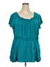 Torrid Teal Short Sleeve Blouse Size 3X Plus (3) - photo 1