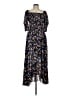 Ann Taylor 100% Polyester Floral Blue Casual Dress Size 6 - photo 1