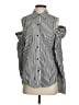 Current/Elliott 100% Cotton Stripes Black Sleeveless Button-Down Shirt Size 2 - photo 1