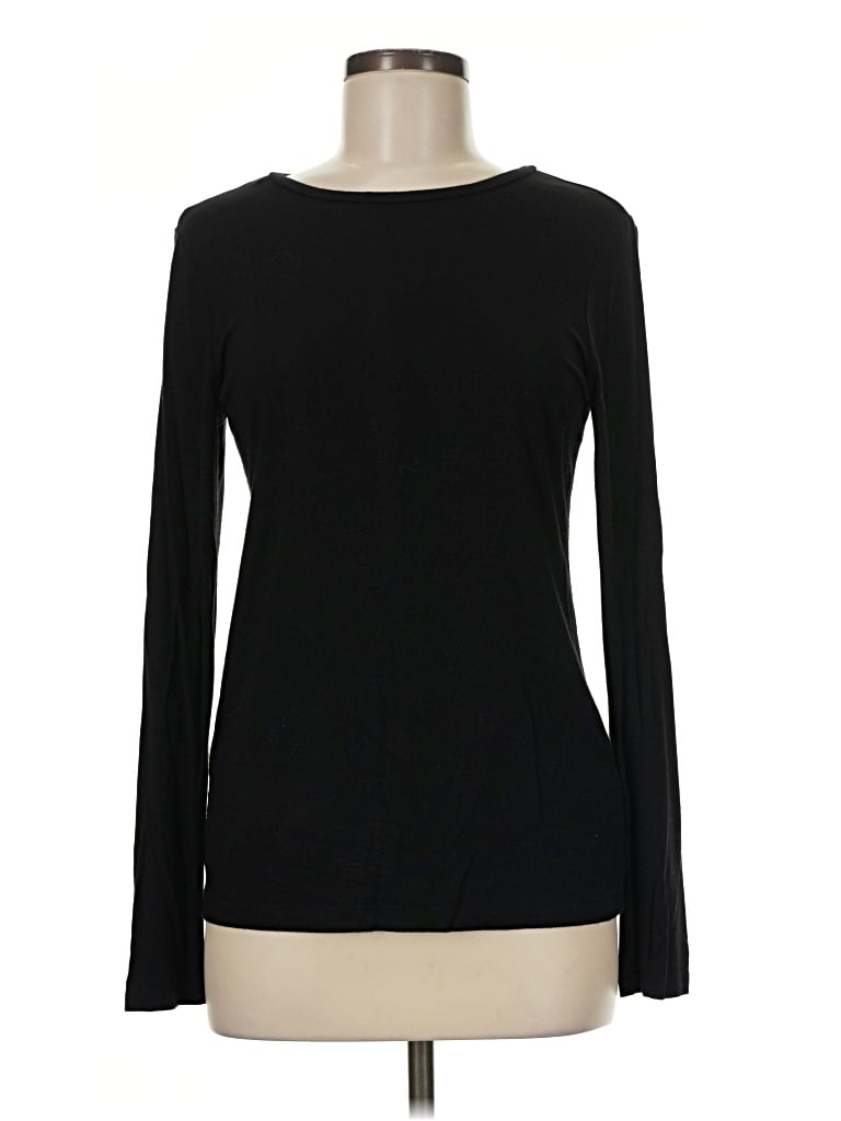 Pre-owned Halogen Long Sleeve T-shirt In Black
