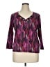 Ruby Rd. Purple 3/4 Sleeve Top Size XL - photo 1