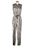 DKNY 100% Polyester Animal Print Silver Jumpsuit Size 6 - photo 1