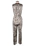 DKNY 100% Polyester Animal Print Silver Jumpsuit Size 6 - photo 2