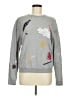 Carven 100% Cotton Graphic Gray Pullover Sweater Size M - photo 1