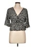 Easel 100% Rayon Black Short Sleeve Blouse Size L - photo 1