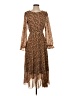 Polagram 100% Polyester Animal Print Brown Casual Dress Size S - photo 1